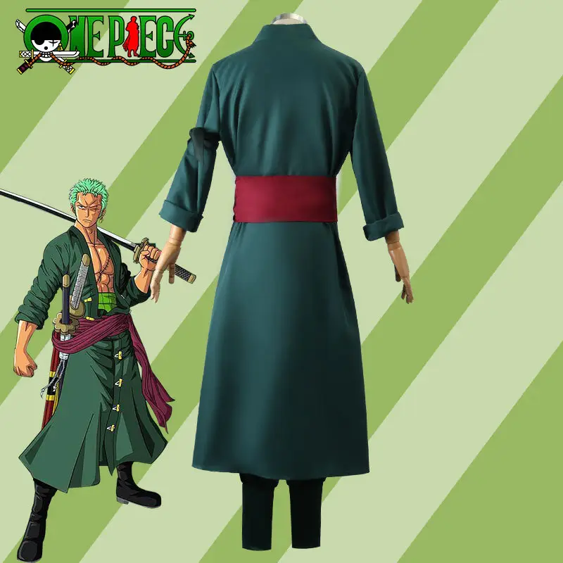 One Piece Kimono Anime Cosplay Set Green Red - Image 4