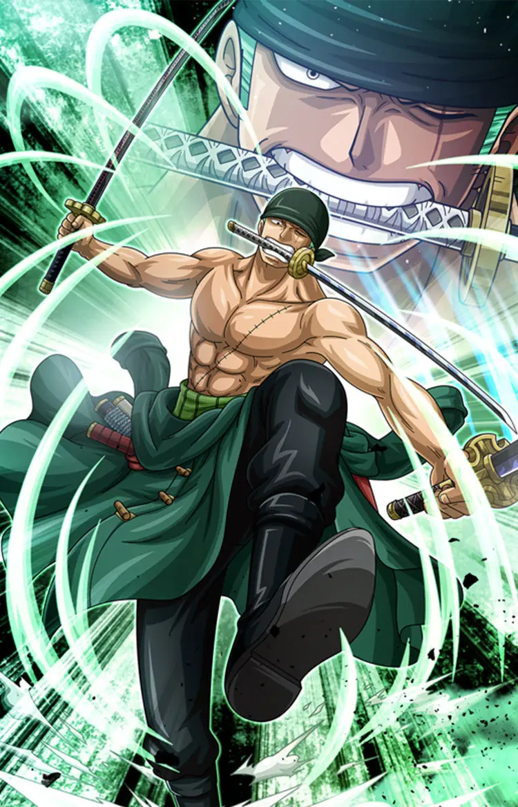 One Piece Kimono Anime Cosplay Set Green Red — feature 1
