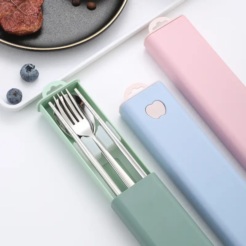 304 Stainless Steel Fork Spoon Chopsticks Three-piece Set - Image 12