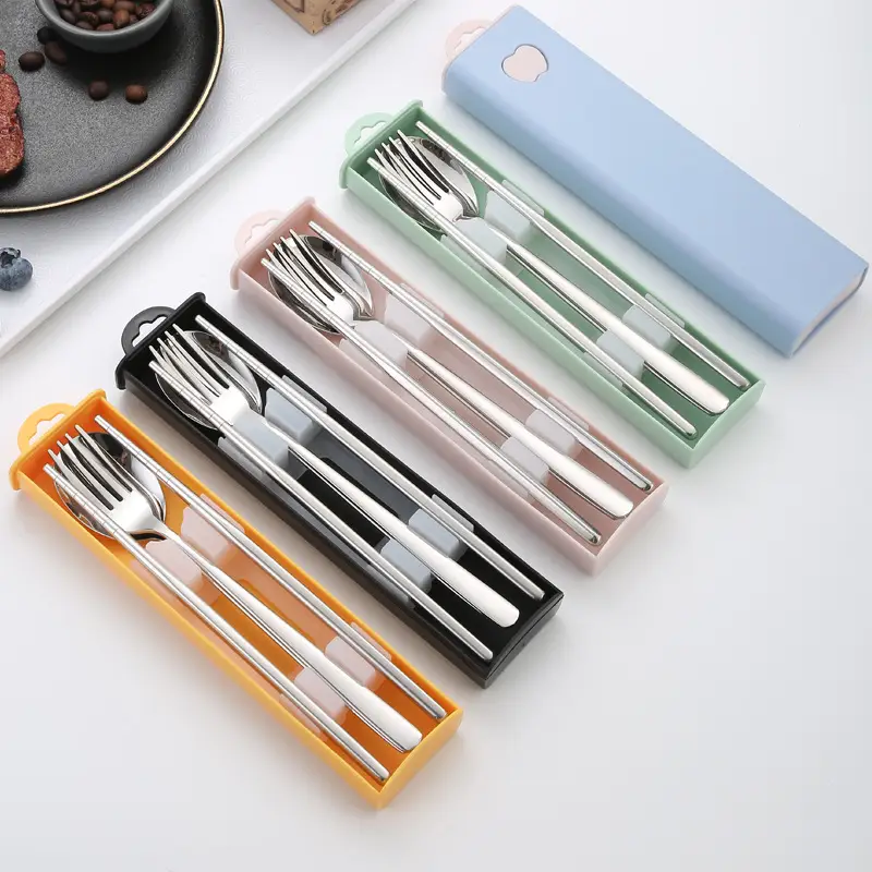304 Stainless Steel Fork Spoon Chopsticks Three-piece Set - Image 13