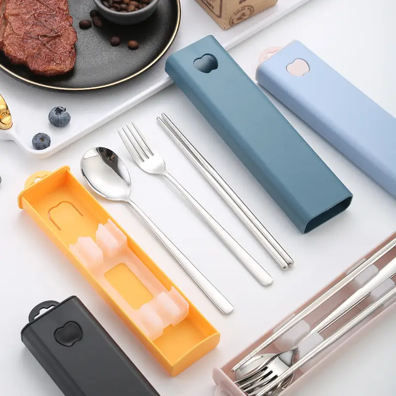 304 Stainless Steel Fork Spoon Chopsticks Three-piece Set - Image 14