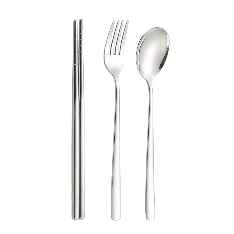 304 Stainless Steel Fork Spoon Chopsticks Three-piece Set - Image 15