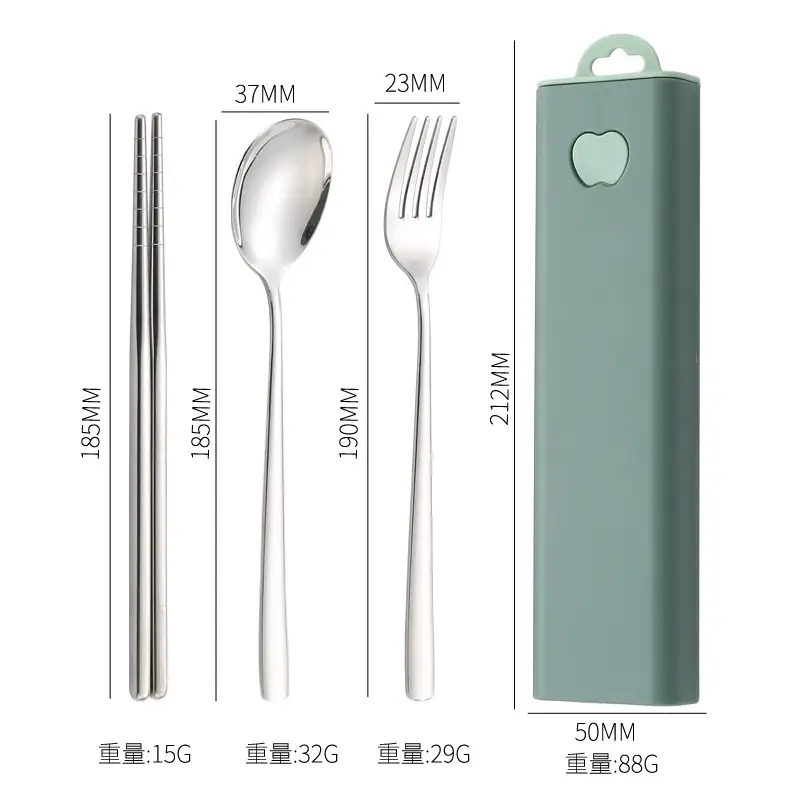 304 Stainless Steel Fork Spoon Chopsticks Three-piece Set - Image 10