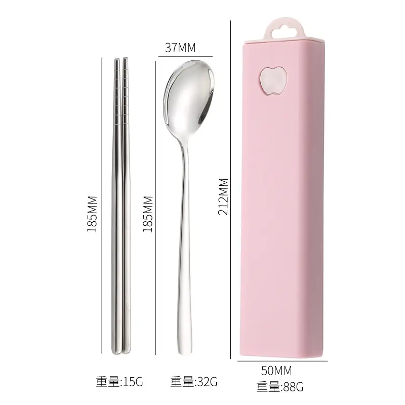 304 Stainless Steel Fork Spoon Chopsticks Three-piece Set - Image 4