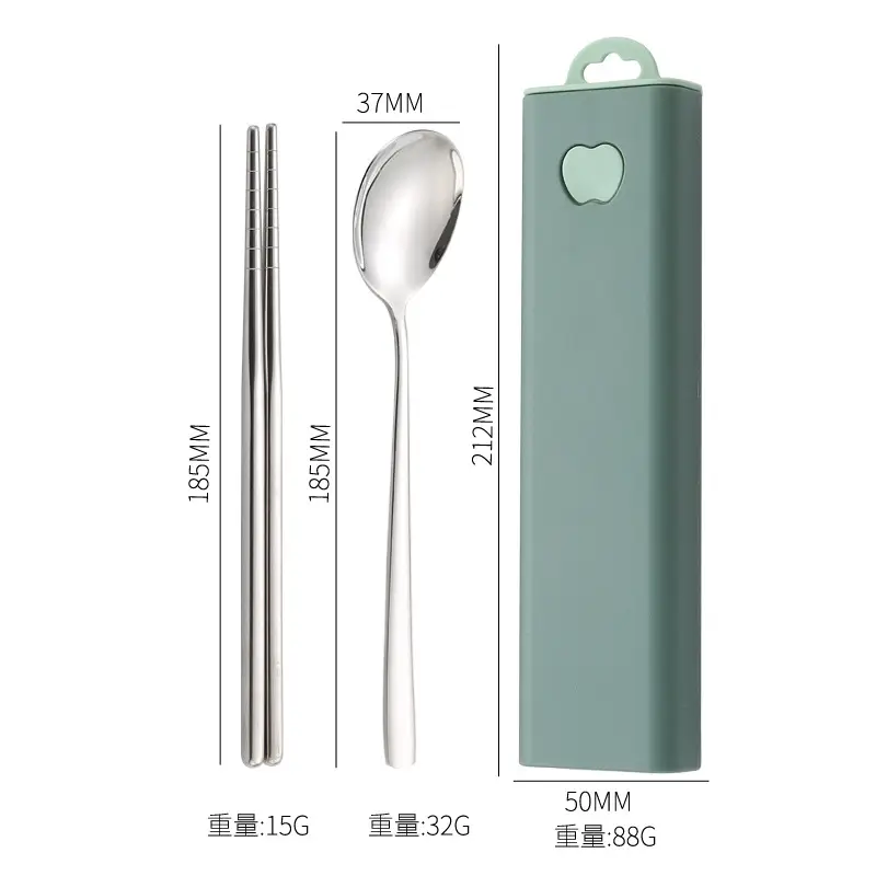 304 Stainless Steel Fork Spoon Chopsticks Three-piece Set - Image 5