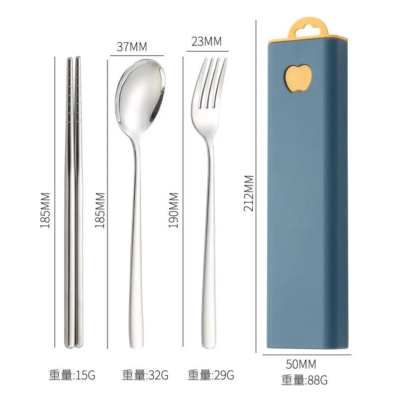 304 Stainless Steel Fork Spoon Chopsticks Three-piece Set - Image 7