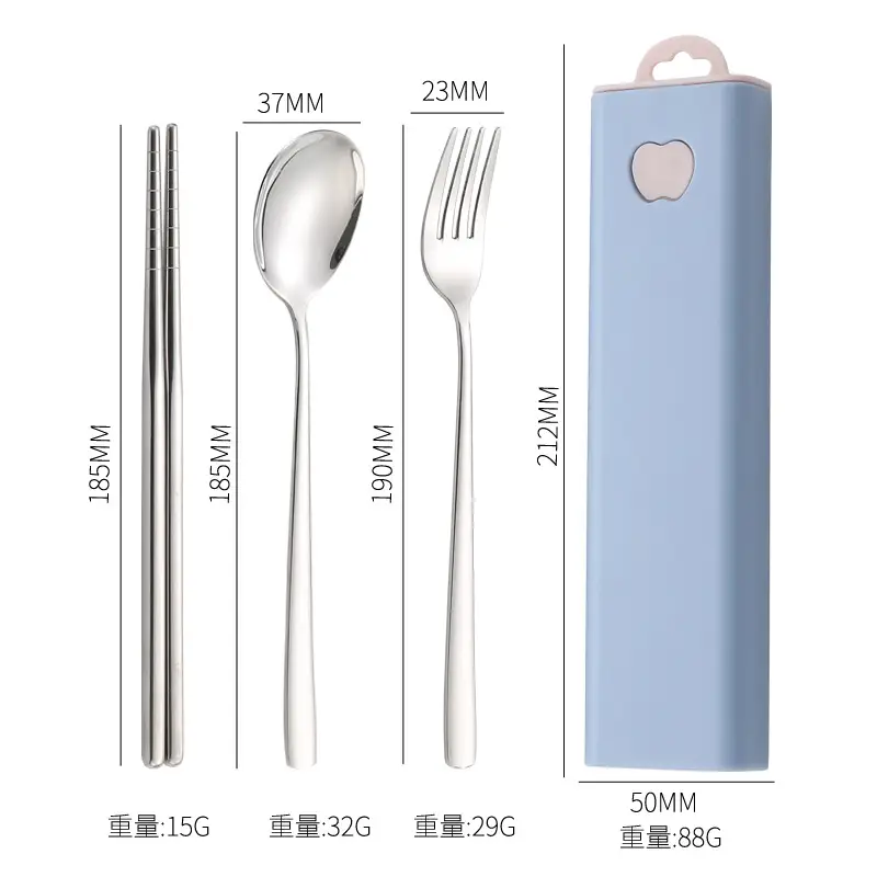 304 Stainless Steel Fork Spoon Chopsticks Three-piece Set - Image 8