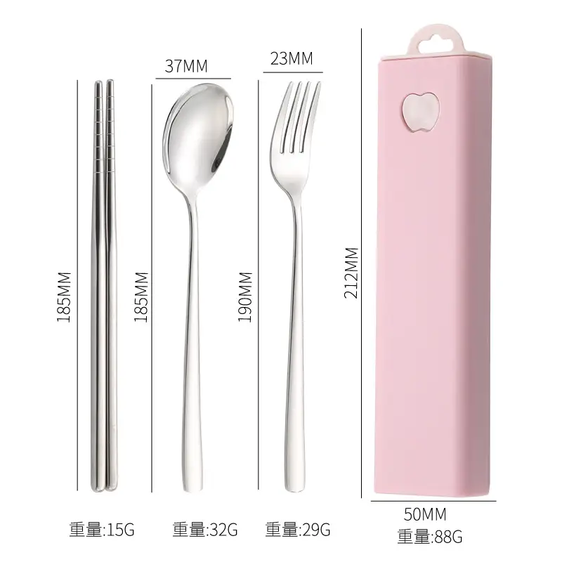 304 Stainless Steel Fork Spoon Chopsticks Three-piece Set - Image 9