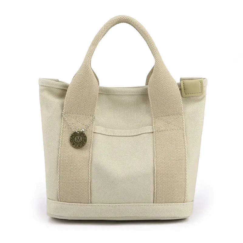 Japanese Canvas Satchel Lunch Bag Olive Green - Image 14