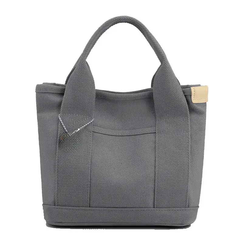 Japanese Canvas Satchel Lunch Bag Olive Green - Image 5