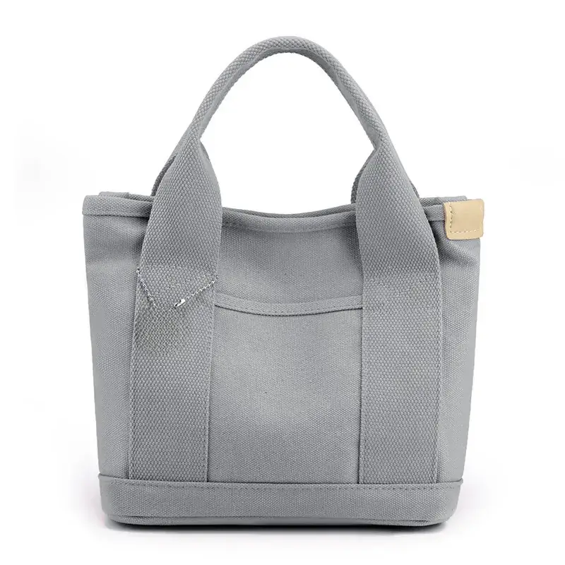 Japanese Canvas Satchel Lunch Bag Olive Green - Image 7