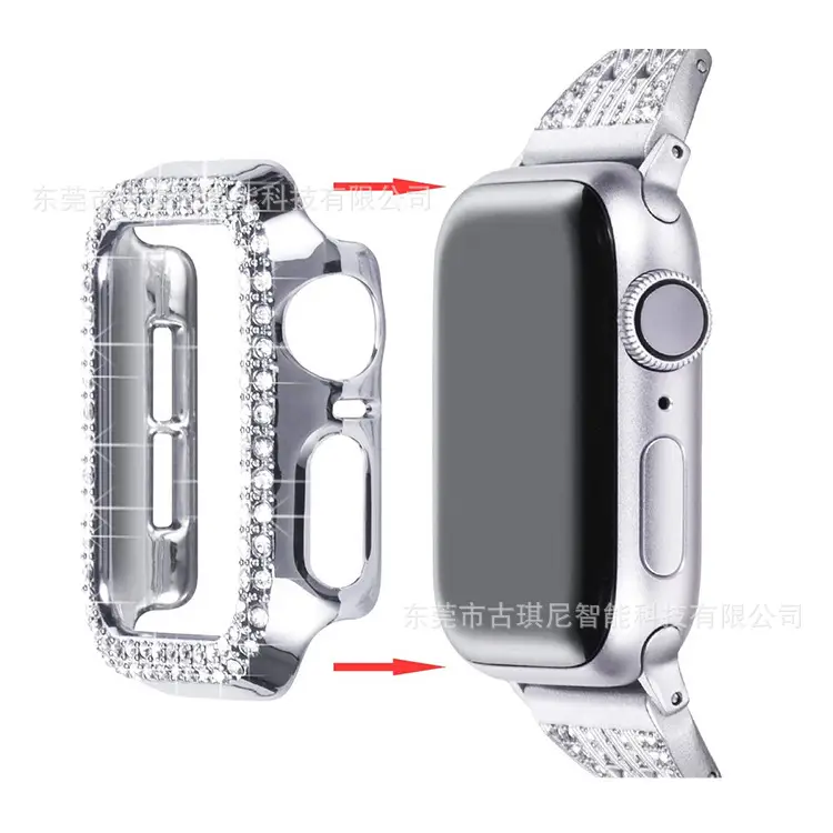 Apple Watch iWatch Protective Case with Double Row Diamond Design - Image 8