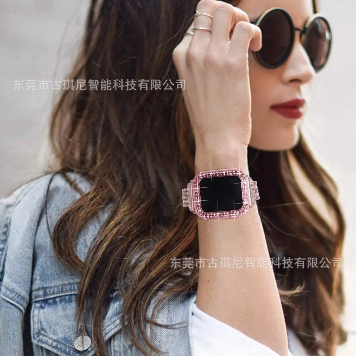 Apple Watch iWatch Protective Case with Double Row Diamond Design — feature 8