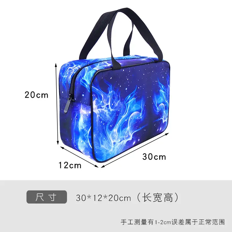 Portable Bath & Lunch Bag Blue Flame Design Large Capacity - Image 11