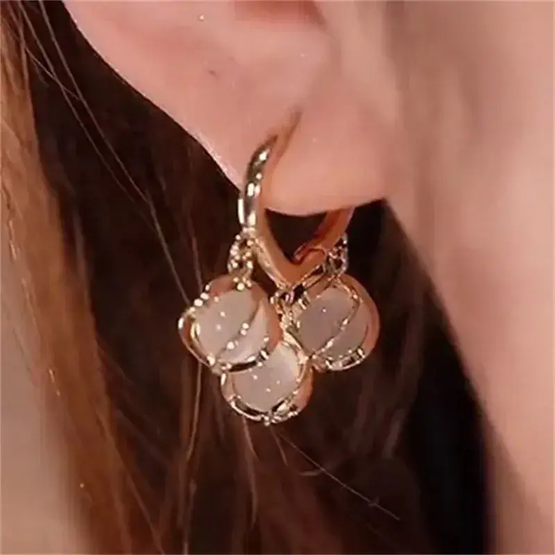 Elegant Opal Flower Earrings for Women - Image 2
