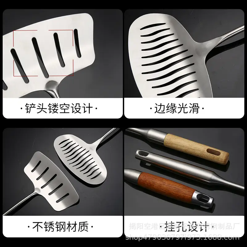 Stainless Steel Fish Shovel with Wooden Handle - Image 6