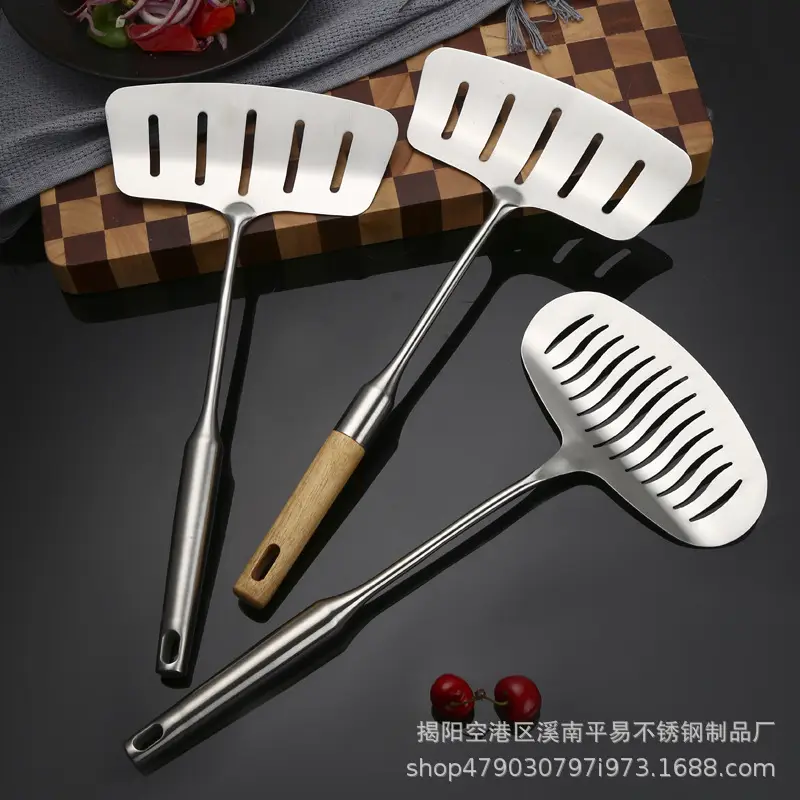 Stainless Steel Fish Shovel with Wooden Handle - Image 8