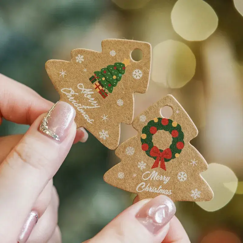 Kraft Paper Christmas Tree Decoration Hanging Card Gift Box - Image 8