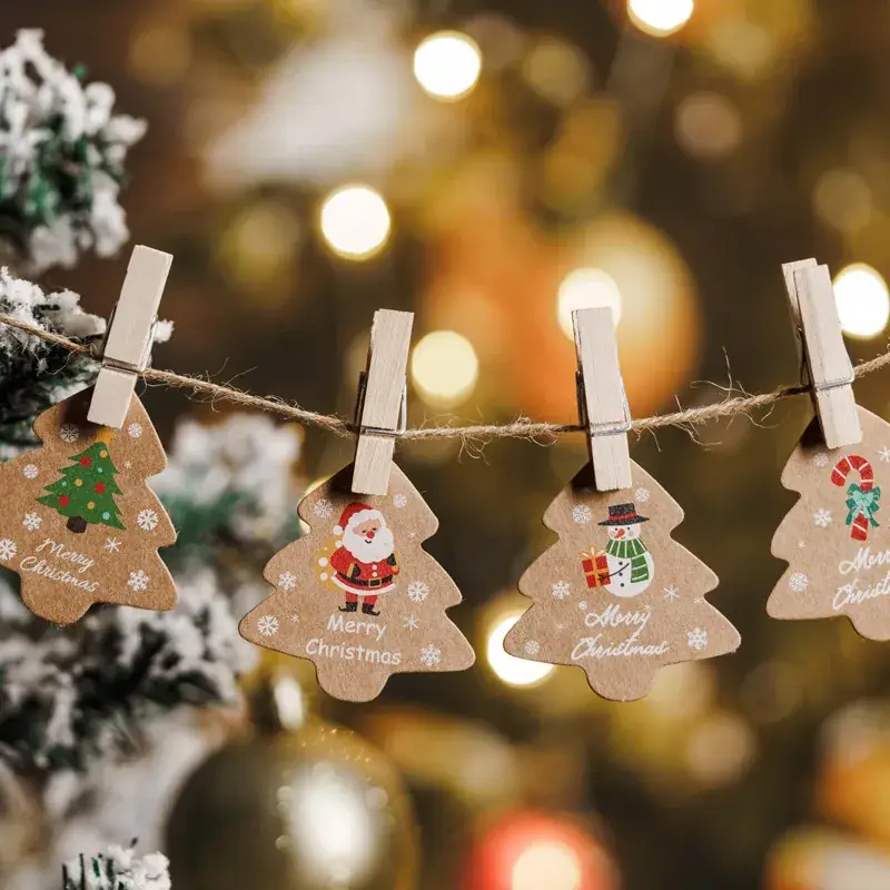 Kraft Paper Christmas Tree Decoration Hanging Card Gift Box - Image 9