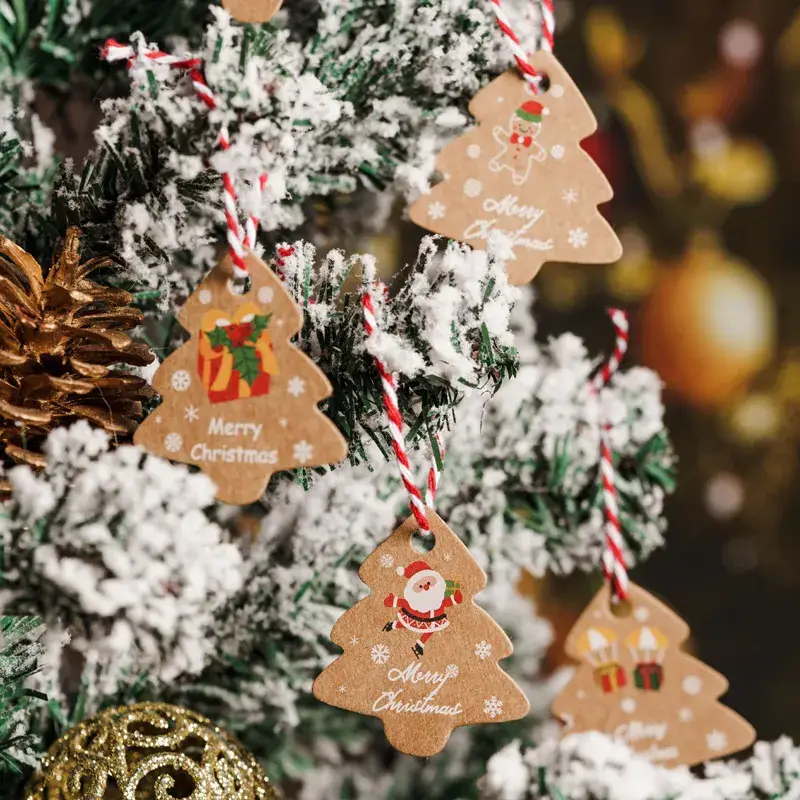 Kraft Paper Christmas Tree Decoration Hanging Card Gift Box - Image 10