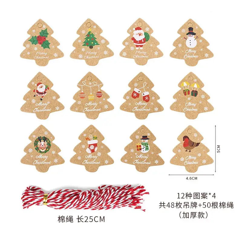 Kraft Paper Christmas Tree Decoration Hanging Card Gift Box - Image 2