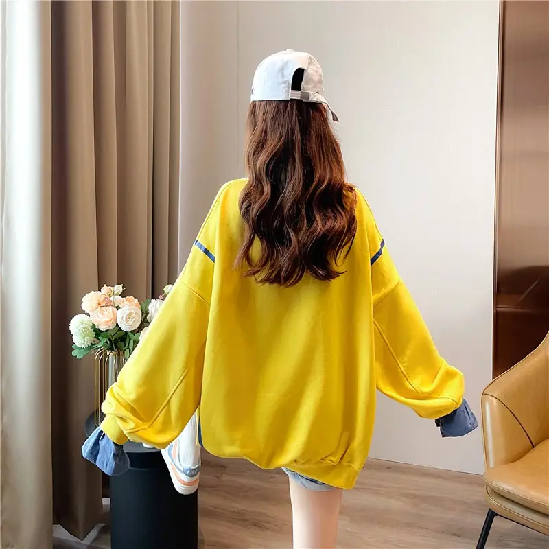 Women Polo Collar Sweater Medium Long Blue Sleeve — feature 26