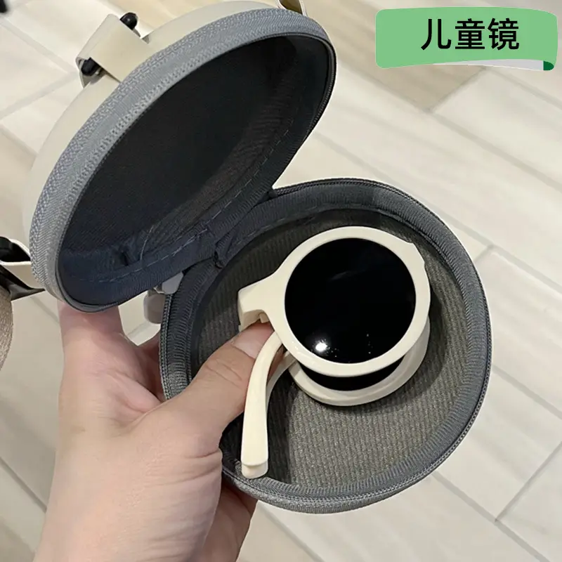 Folding Children Sunglasses 2022 Frosted Round Frame - Image 14