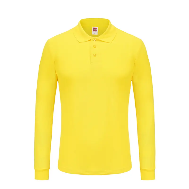 220g Long Sleeve Pure Color Polo Shirt Work Clothes