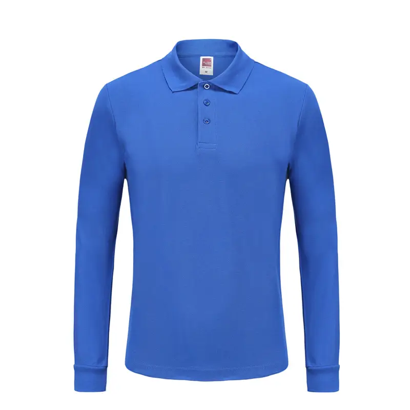 220g Long Sleeve Pure Color Polo Shirt Work Clothes