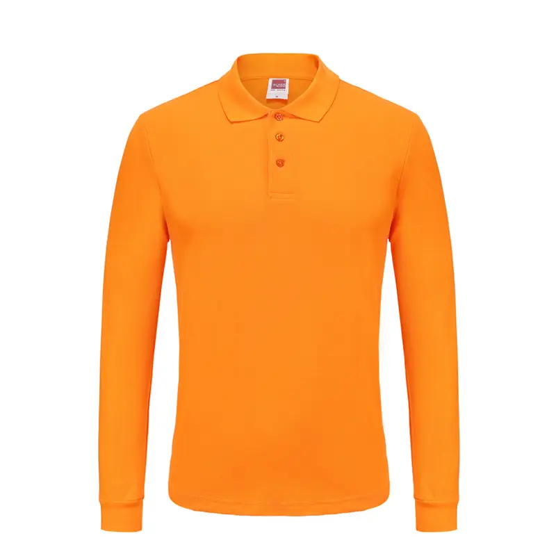 220g Long Sleeve Pure Color Polo Shirt Work Clothes
