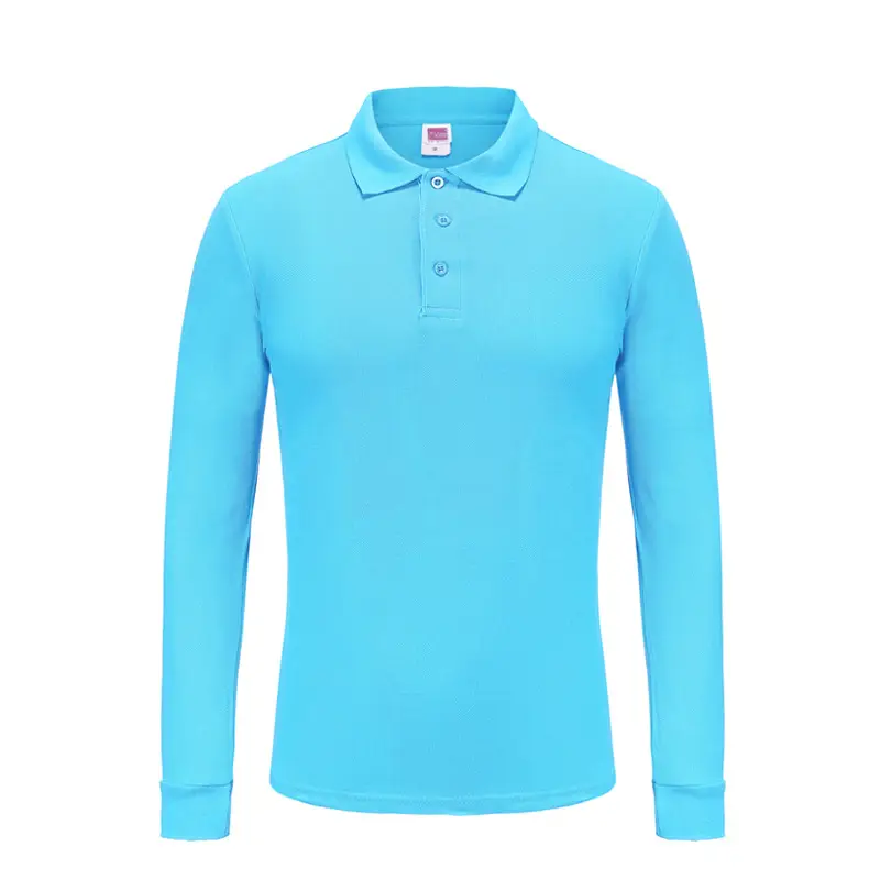 220g Long Sleeve Pure Color Polo Shirt Work Clothes