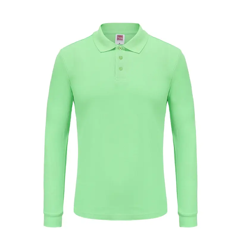 220g Long Sleeve Pure Color Polo Shirt Work Clothes