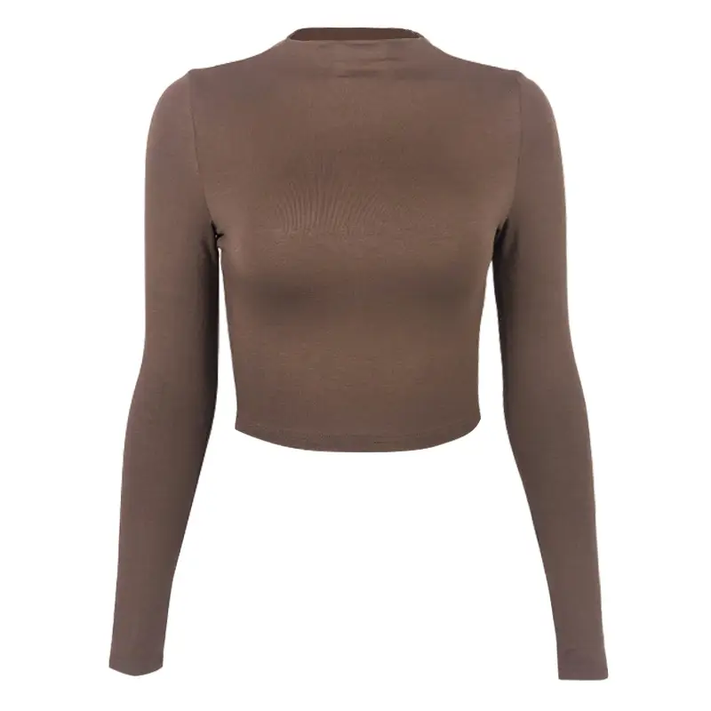 Black Long Sleeve Navel-Baring Top for Women - Image 8