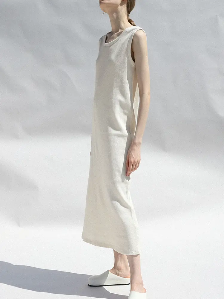 French Style Waffle Skin Friendly Tank Dress for Women