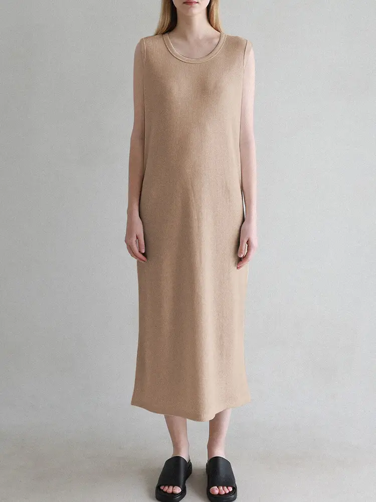 French Style Waffle Skin Friendly Tank Dress for Women