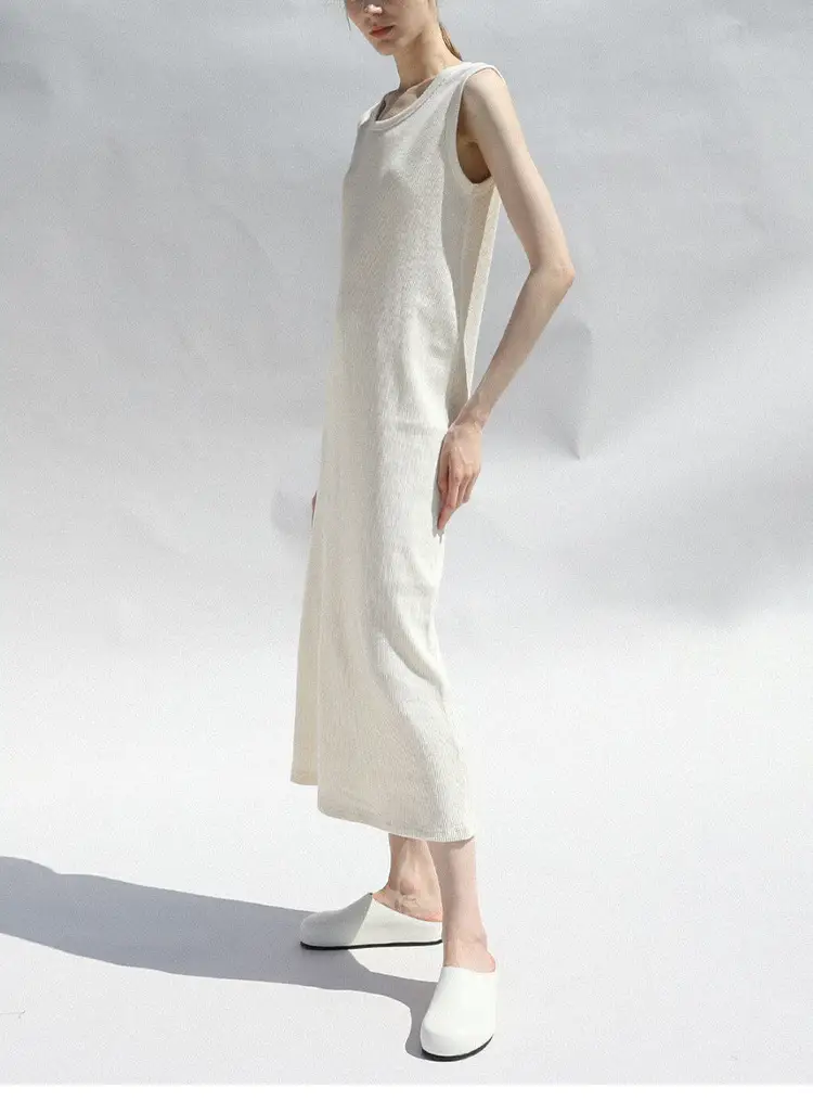 French Style Waffle Skin Friendly Tank Dress for Women — feature 1