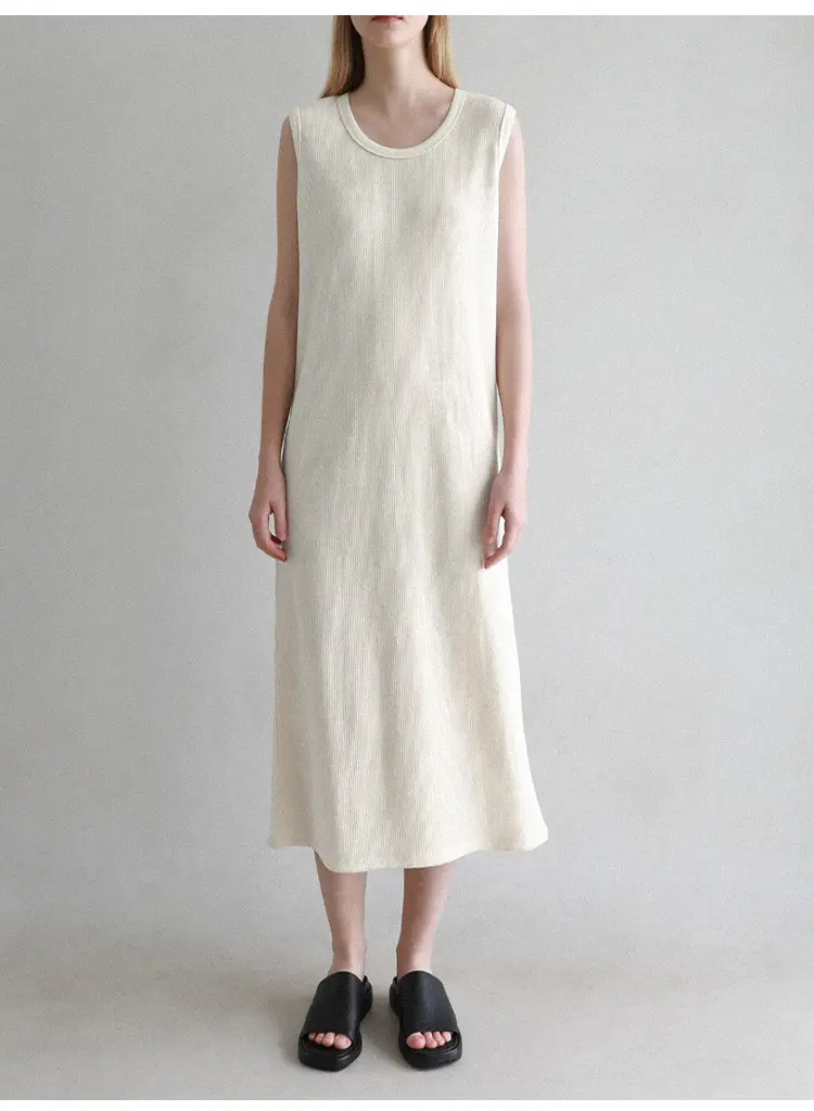 French Style Waffle Skin Friendly Tank Dress for Women — feature 10