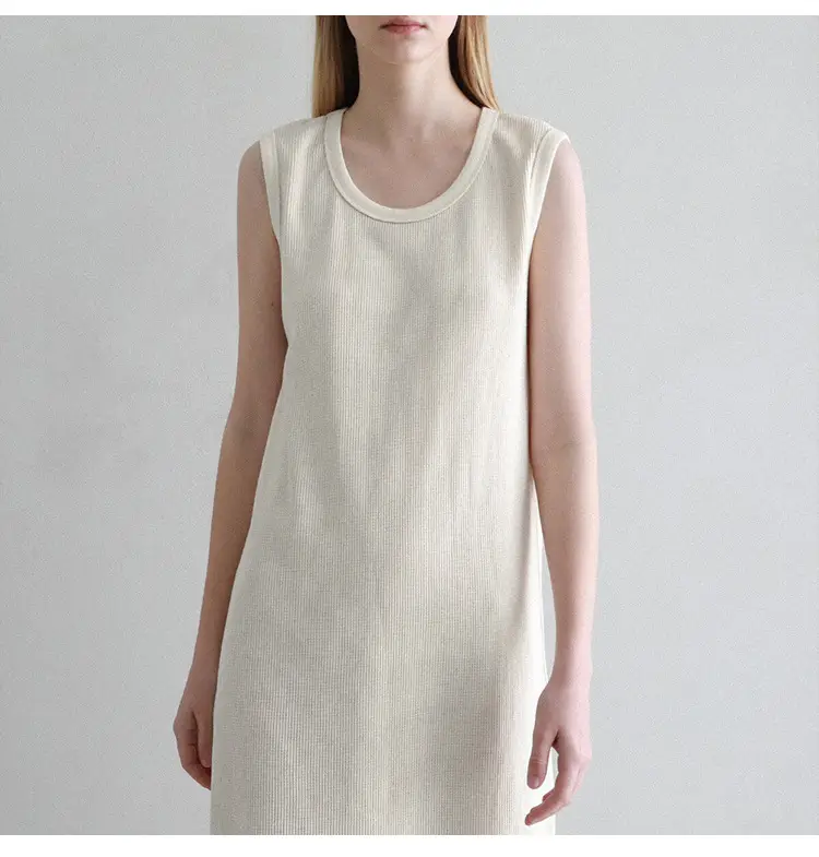 French Style Waffle Skin Friendly Tank Dress for Women — feature 12
