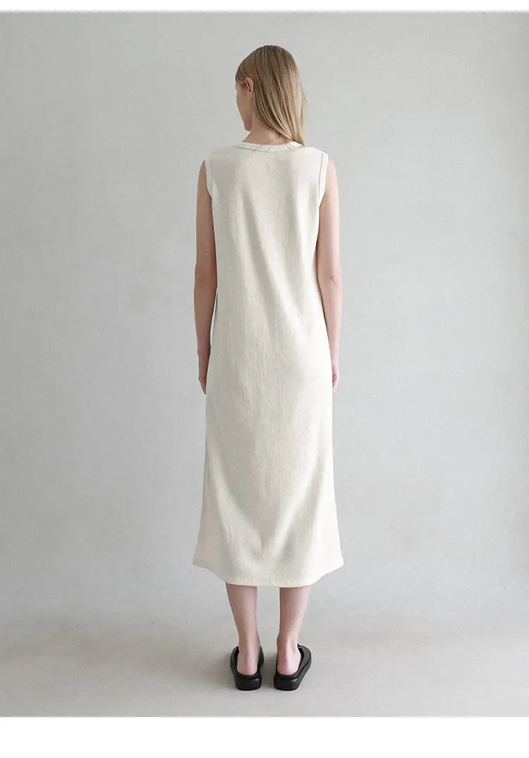 French Style Waffle Skin Friendly Tank Dress for Women — feature 13
