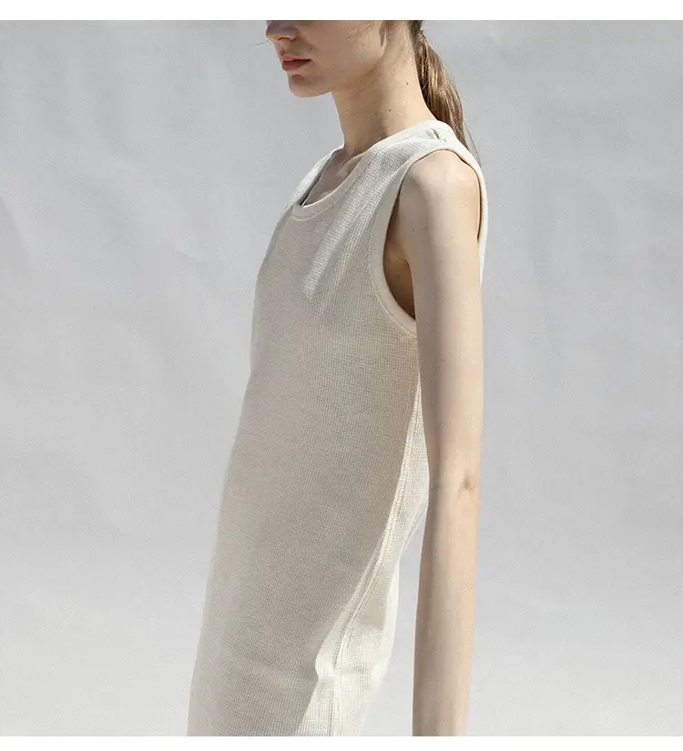 French Style Waffle Skin Friendly Tank Dress for Women — feature 6