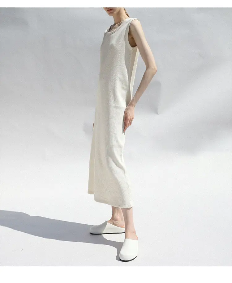 French Style Waffle Skin Friendly Tank Dress for Women — feature 7