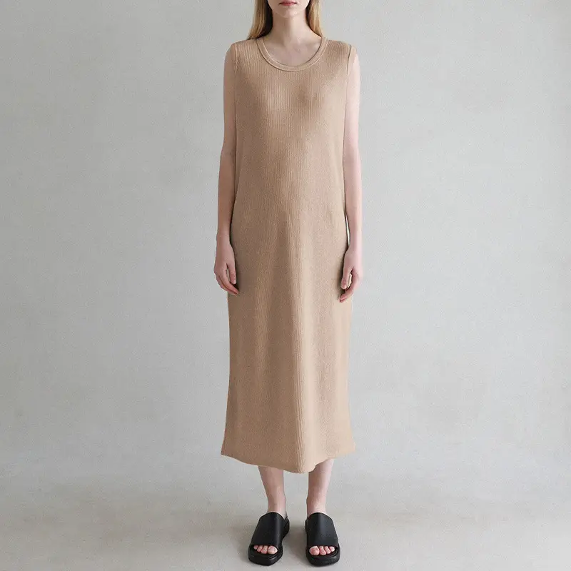 French Style Waffle Skin Friendly Tank Dress for Women