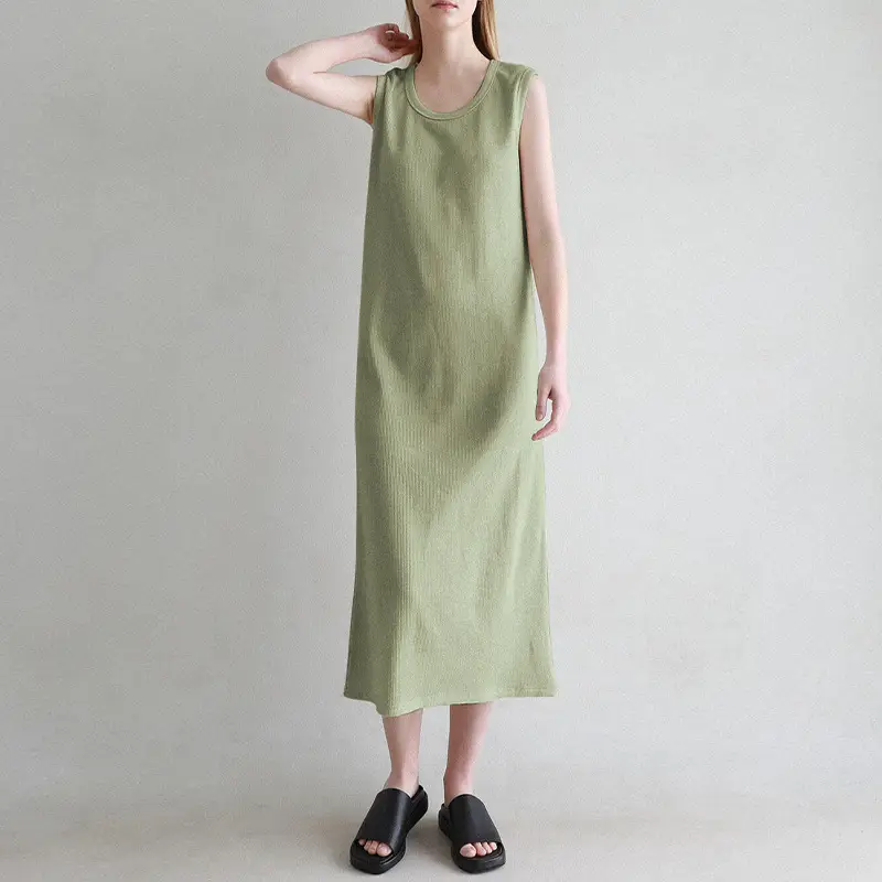 French Style Waffle Skin Friendly Tank Dress for Women