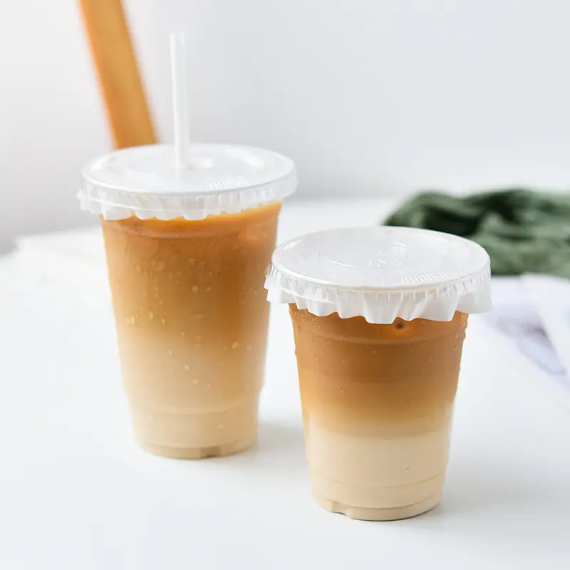 Shangji Disposable Plastic Coffee Cup with Lid - Image 5