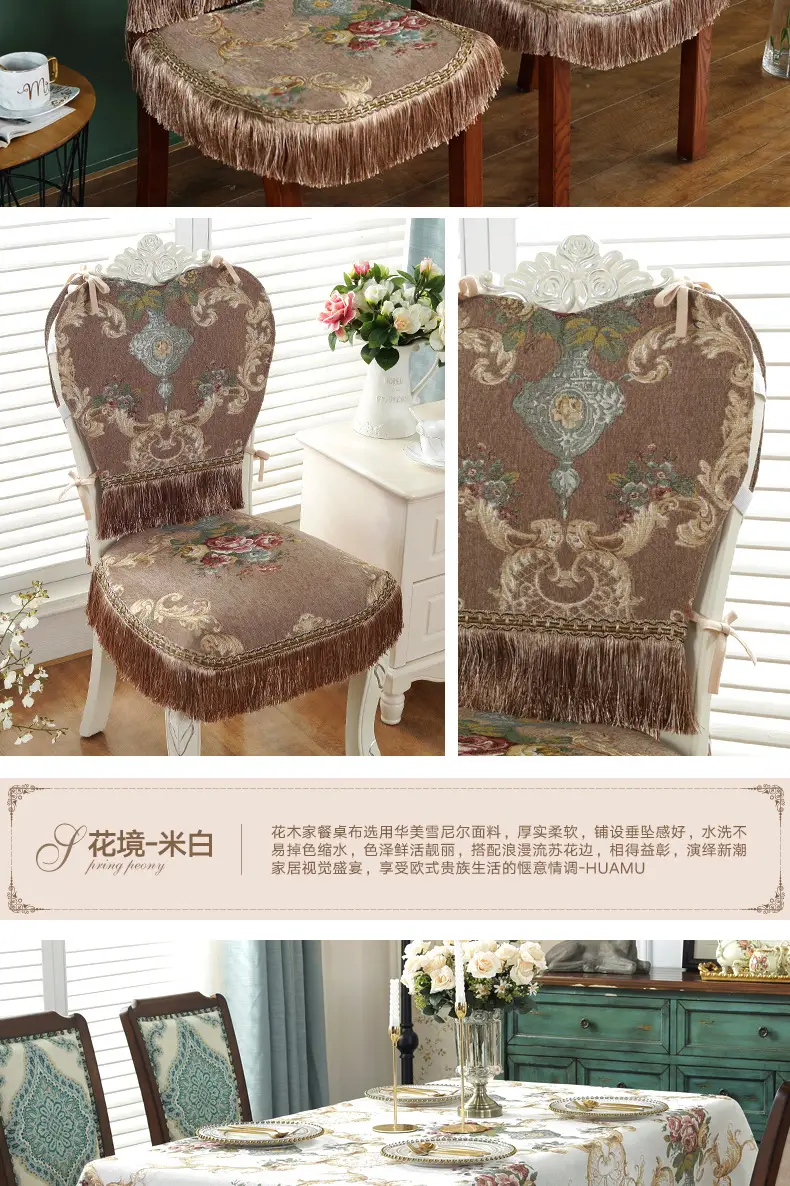 Cross-Border Floral Tassel Tablecloth Blue — feature 14