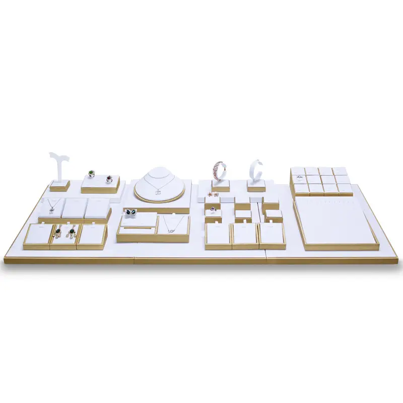 White Gold Figure Necklace Display Rack 18x18cm - Image 19