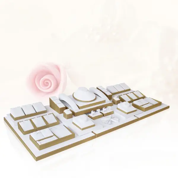 White Gold Figure Necklace Display Rack 18x18cm - Image 21