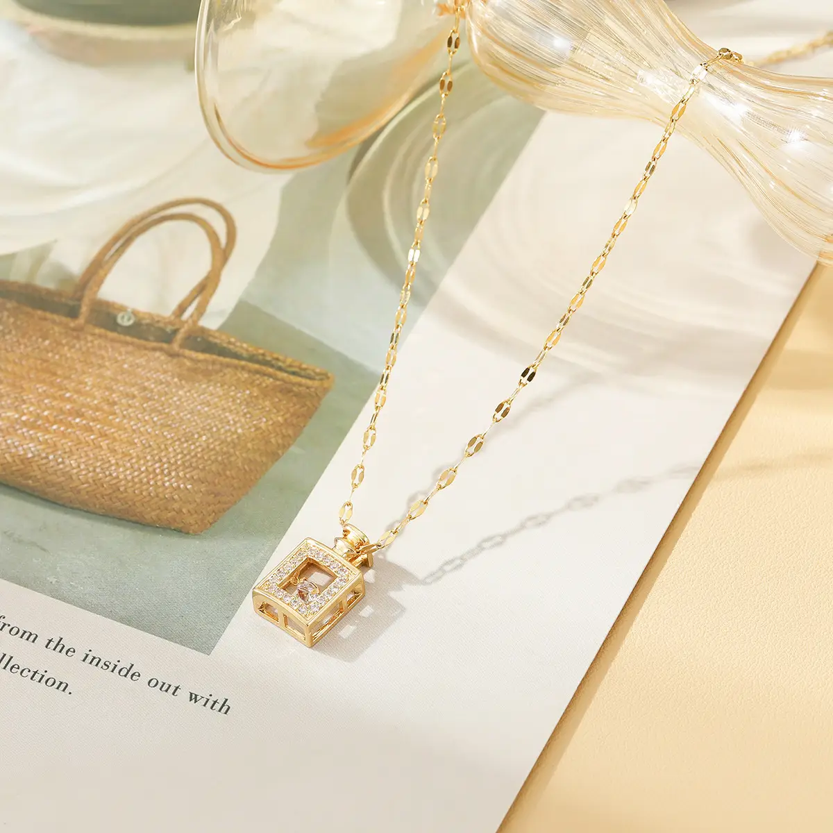 Wen Jian Rose Gold Clavicle Necklace for Women - Image 5