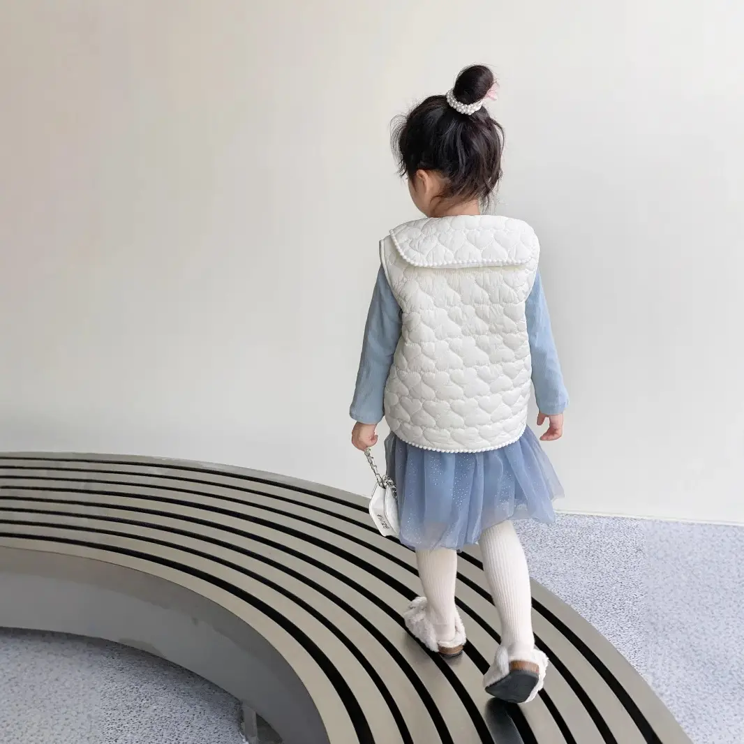 Girls Korean Style Velvet Vest White Shoulder Tide - Image 7