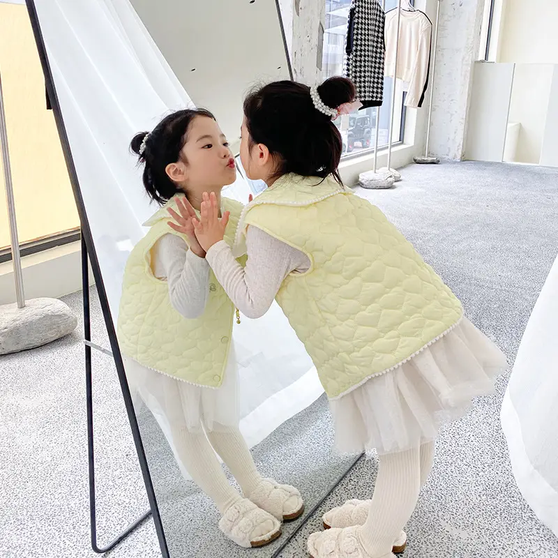 Girls Korean Style Velvet Vest White Shoulder Tide - Image 8